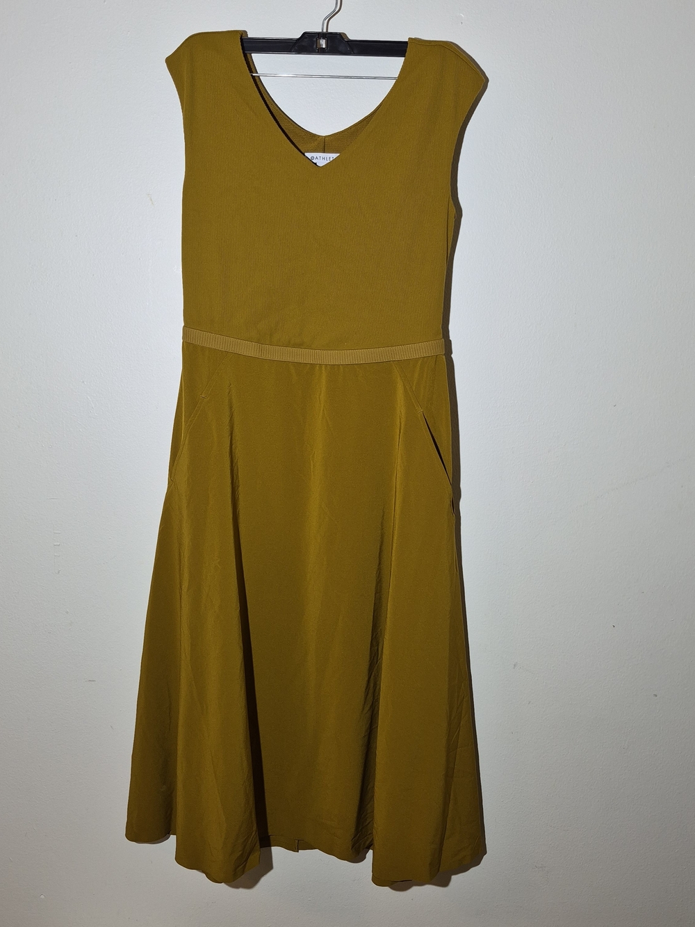 M) Athleta Ryder Midi Dress Brass Yellow